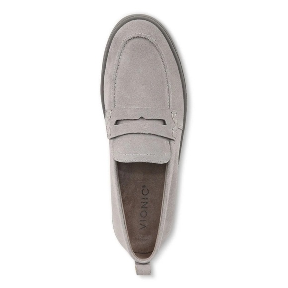 Vionic Uptown Loafer Light Gray Suede size 8M New in Box - Picture 2 of 6